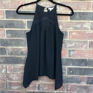 Candies cami top lace top, floaty sheer asymmetrical spaghetti straps beachy